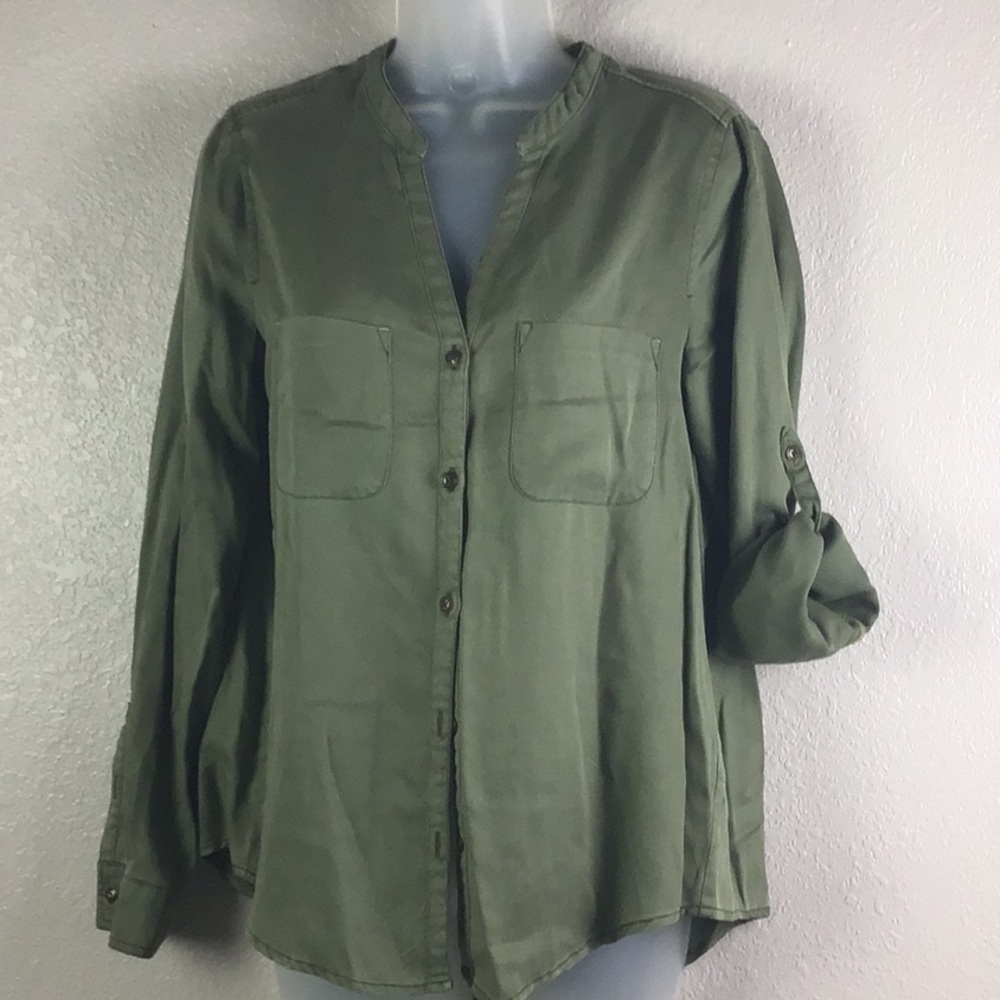 Anthropologie Holding Horses Sageleaf Button Front Twill Shirt Women’s XS - Picture 4 of 8
